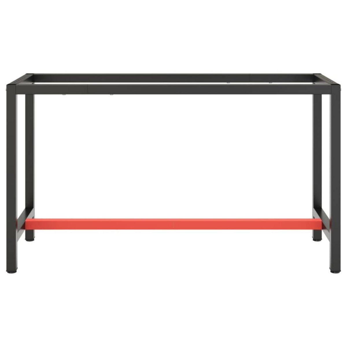 VIDAXL Cadre de banc de travail Noir et rouge mat 140x50x79 cm Metal