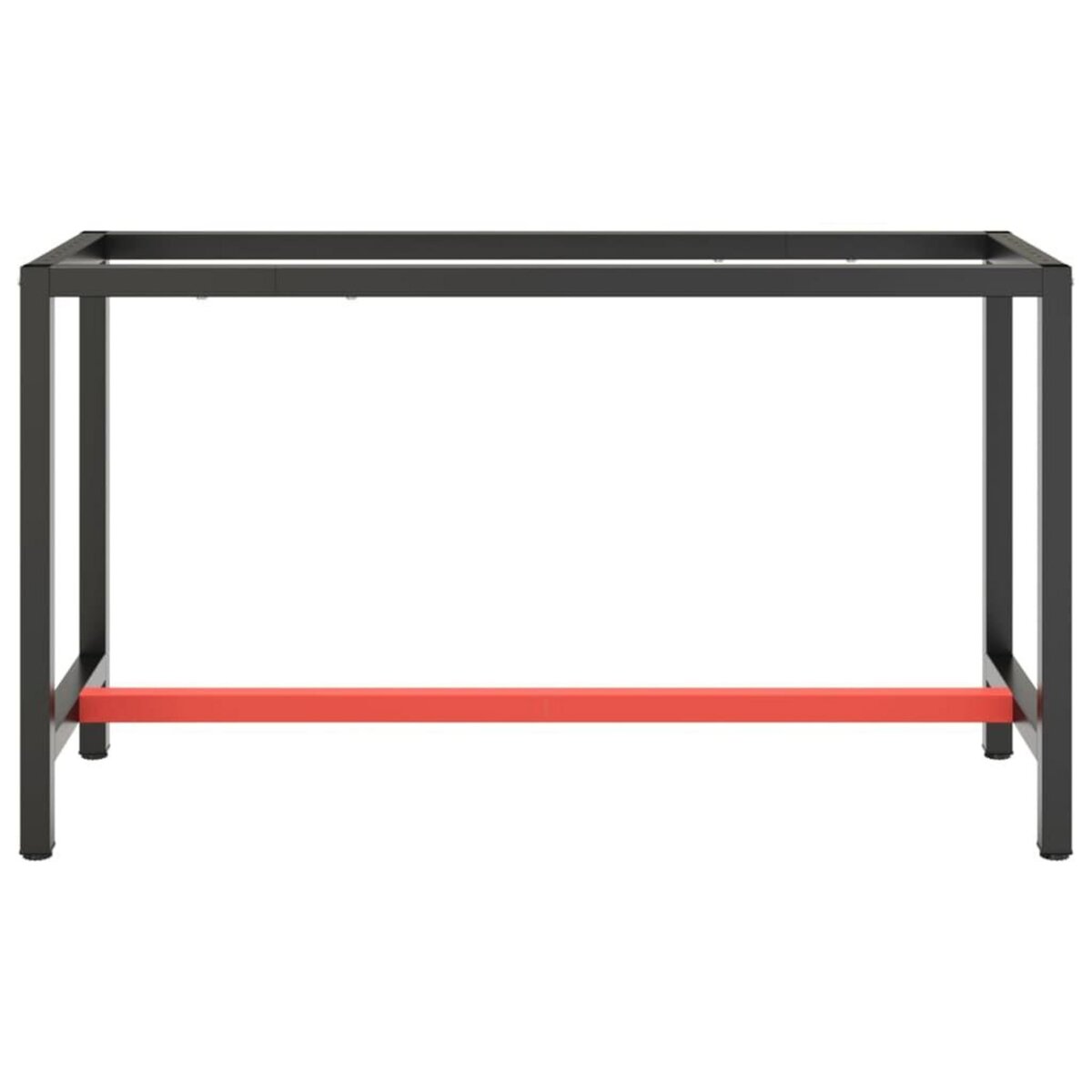 VIDAXL Cadre de banc de travail Noir et rouge mat 140x50x79 cm Metal