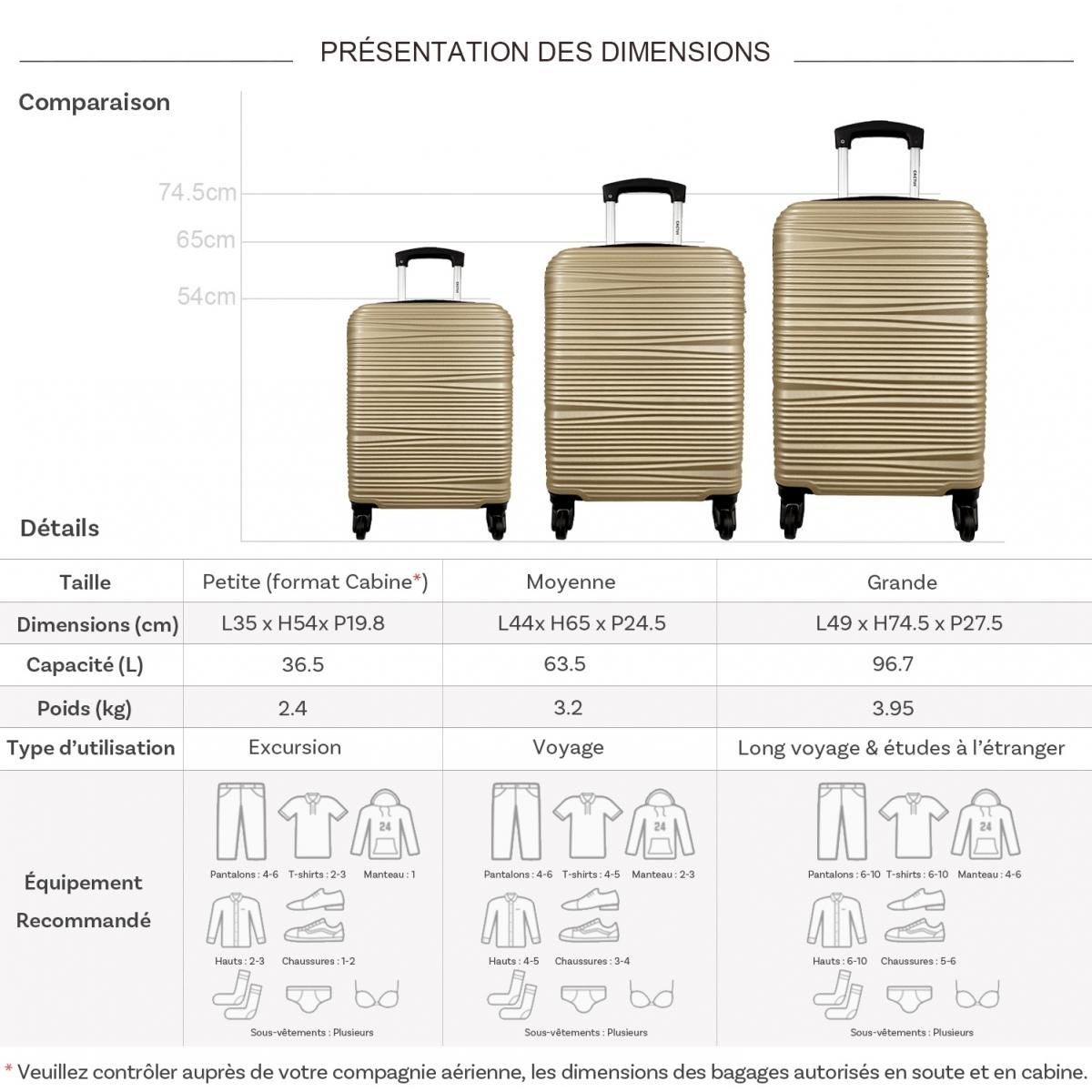Cactus Lot 3 valises dont 1 valise cabine rigides