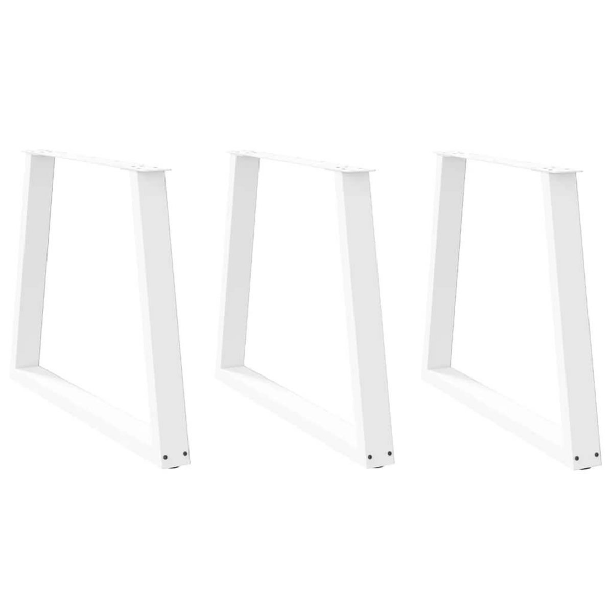 VIDAXL Pieds de table a manger forme de V 3 pcs blanc 80x(72-73,3) cm