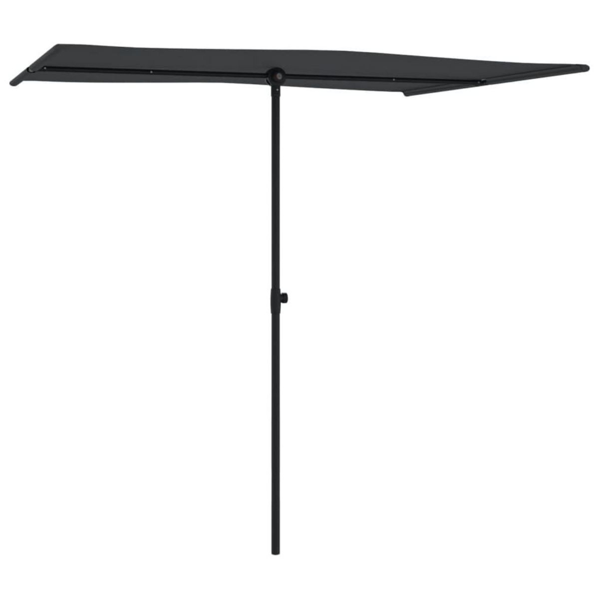 VIDAXL Parasol de jardin avec mat en aluminium 2x1,5 m Noir