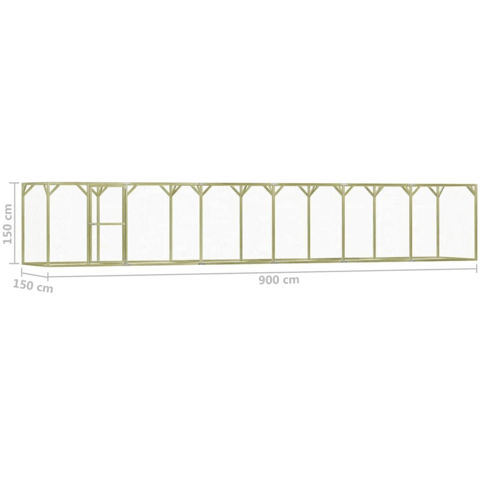 Voir la diapositive 6 : VIDAXL Poulailler 1,5x9x1,5 m Pinede impregnee