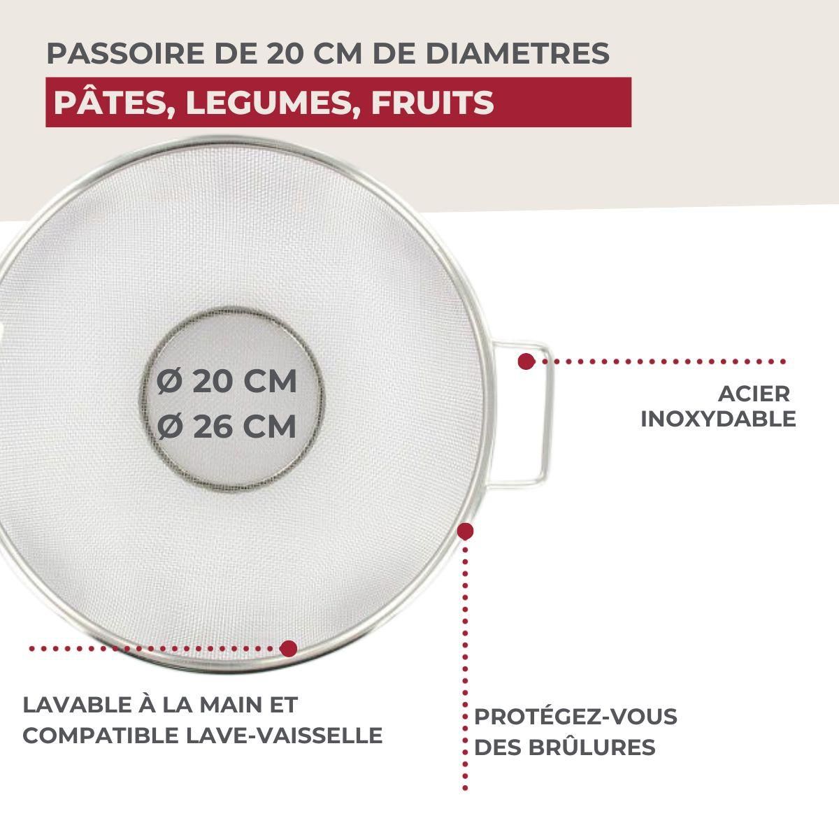 Fackelmann Set de 2 passoires inox 20 cm et 26 cm Fackelmann