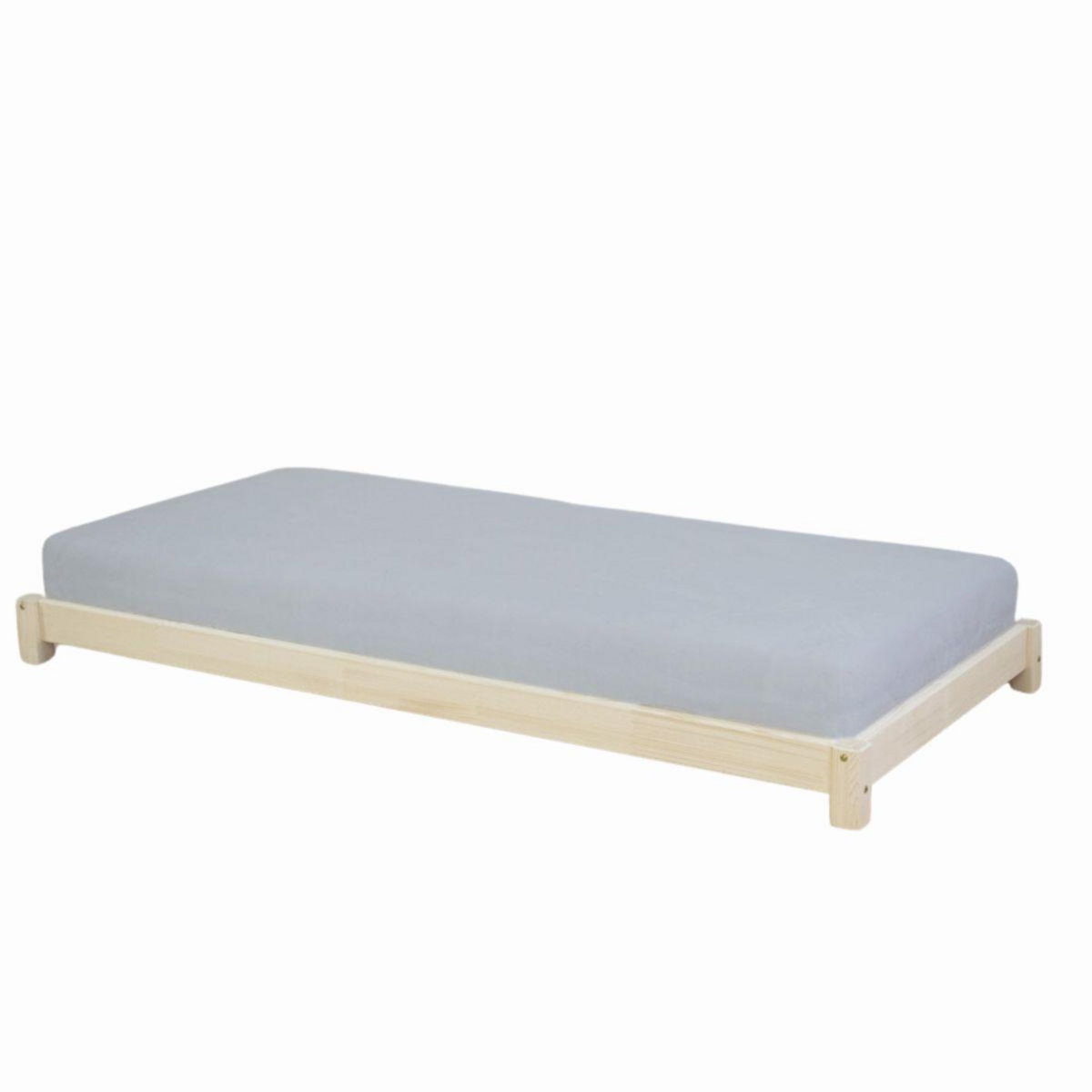 BENLEMI Lit simple en bois TEENY Verni 90x160cm
