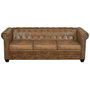 Voir la diapositive 2 : VIDAXL Canape Chesterfield 3 places cuir artificiel marron