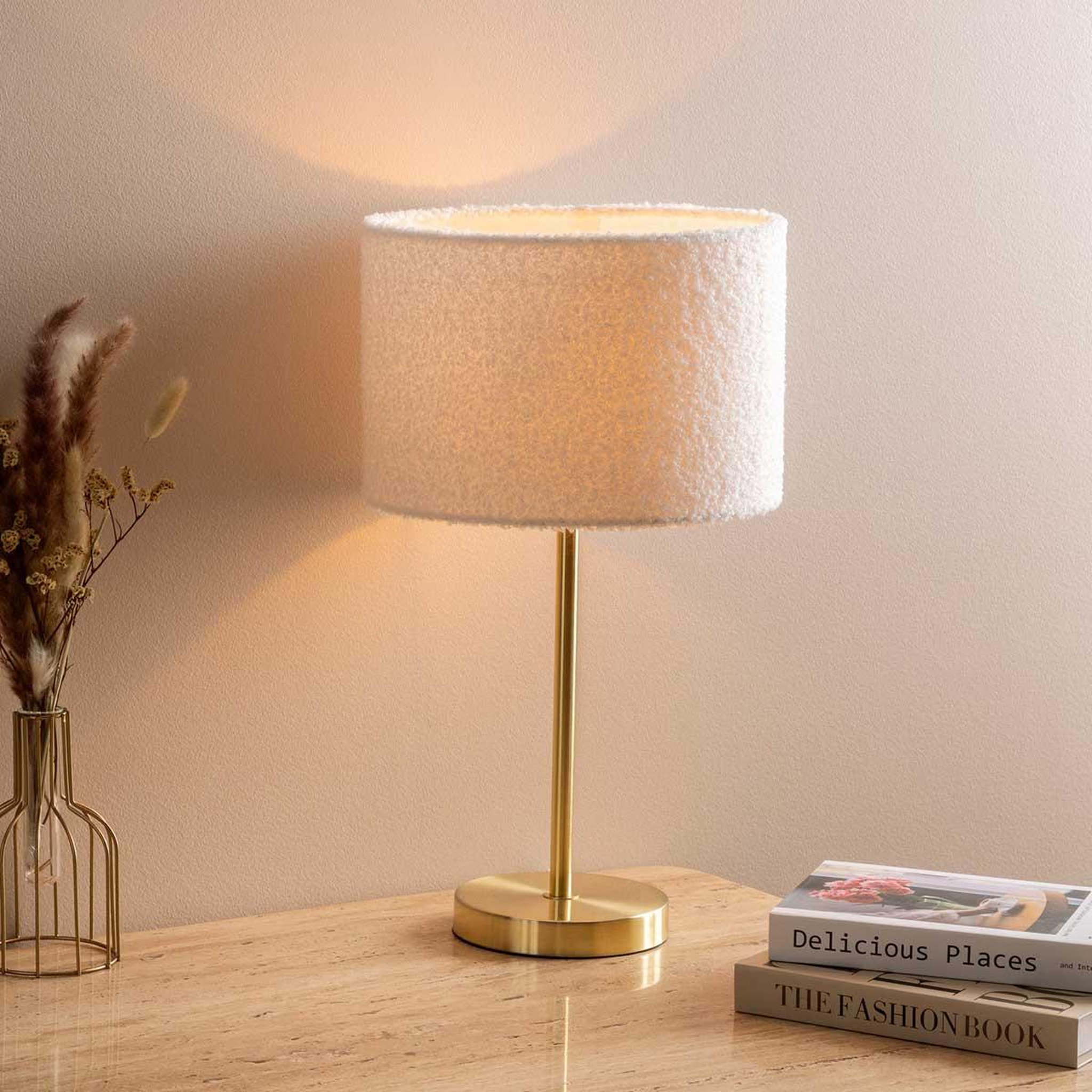 Voir la diapositive 5 : ATMOSPHERA Lampe à poser bouclette  tina  49cm or