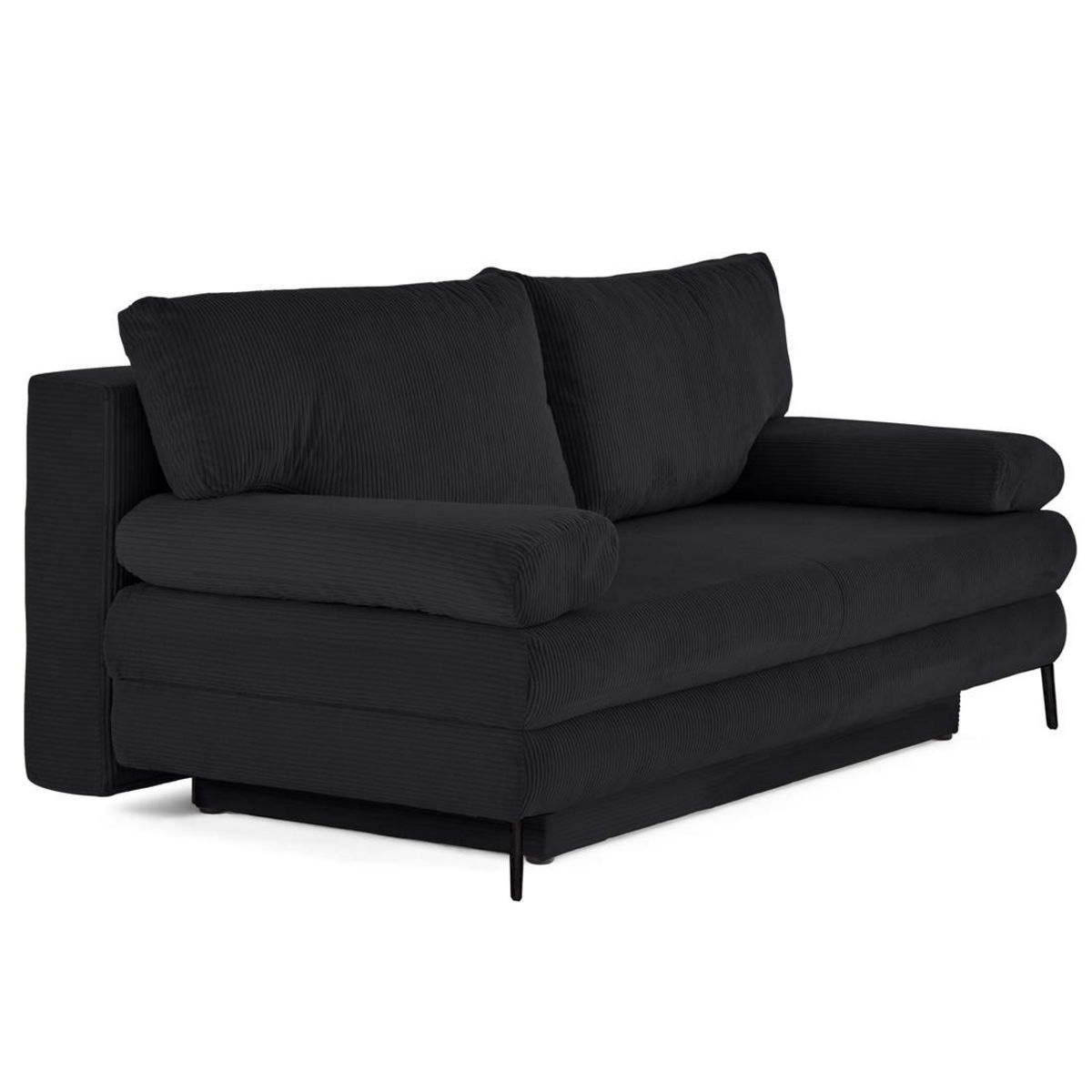 BEST MOBILIER Elton - canapé 3 places convertible avec coffre en velours côtelé