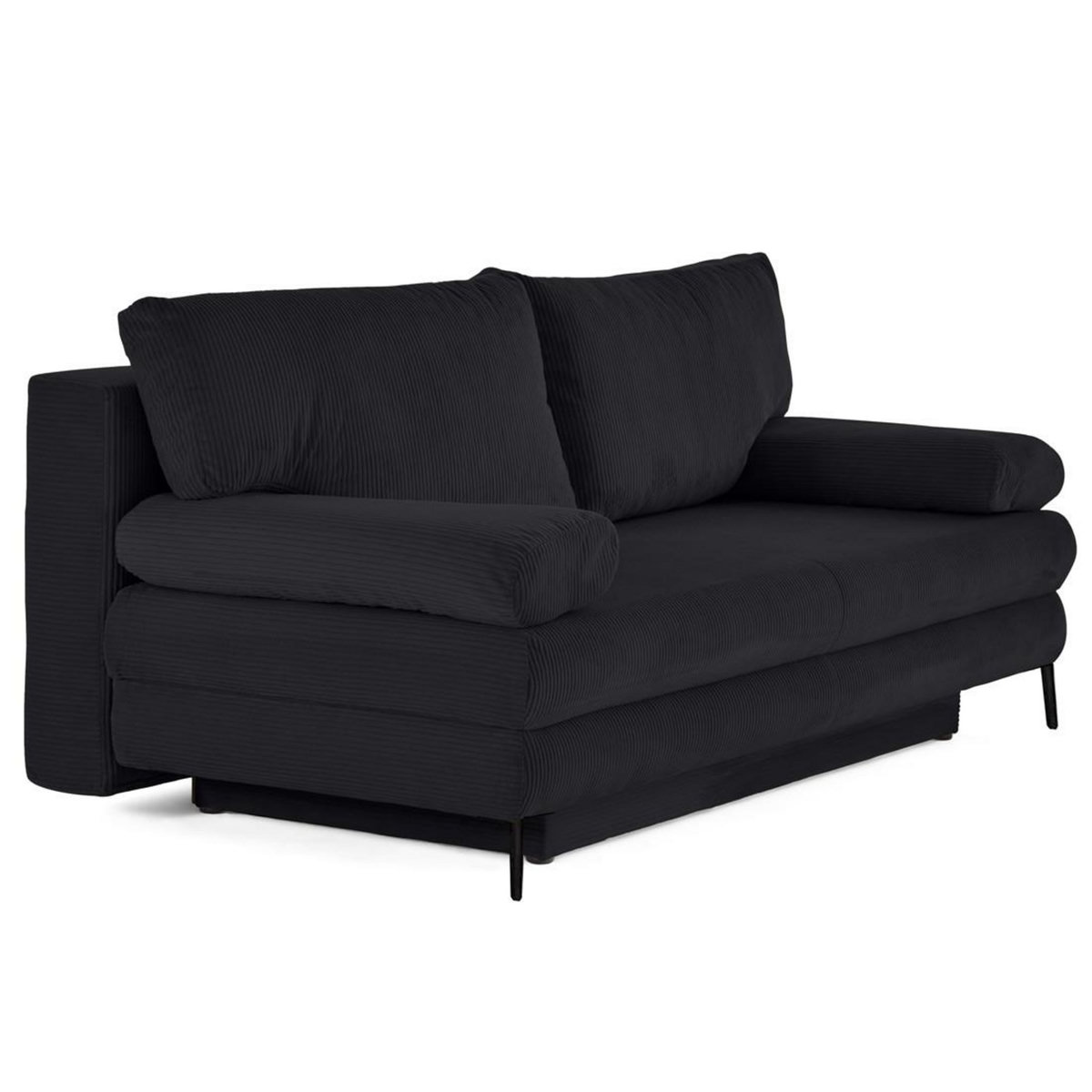 BEST MOBILIER Elton - canapé 3 places convertible avec coffre en velours côtelé