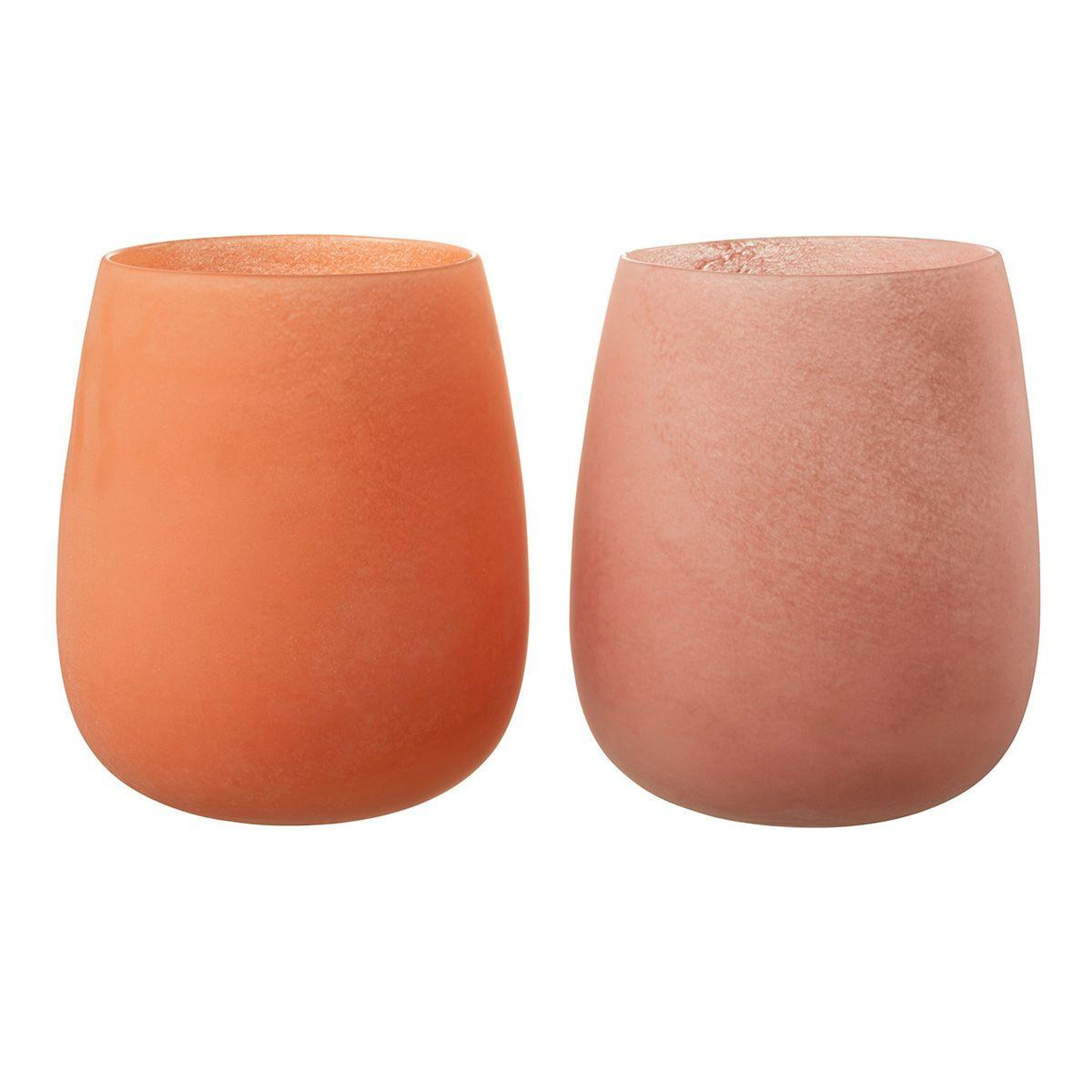 Voir la diapositive 4 : J-LINE Vase déco en verre  givré  27cm rose