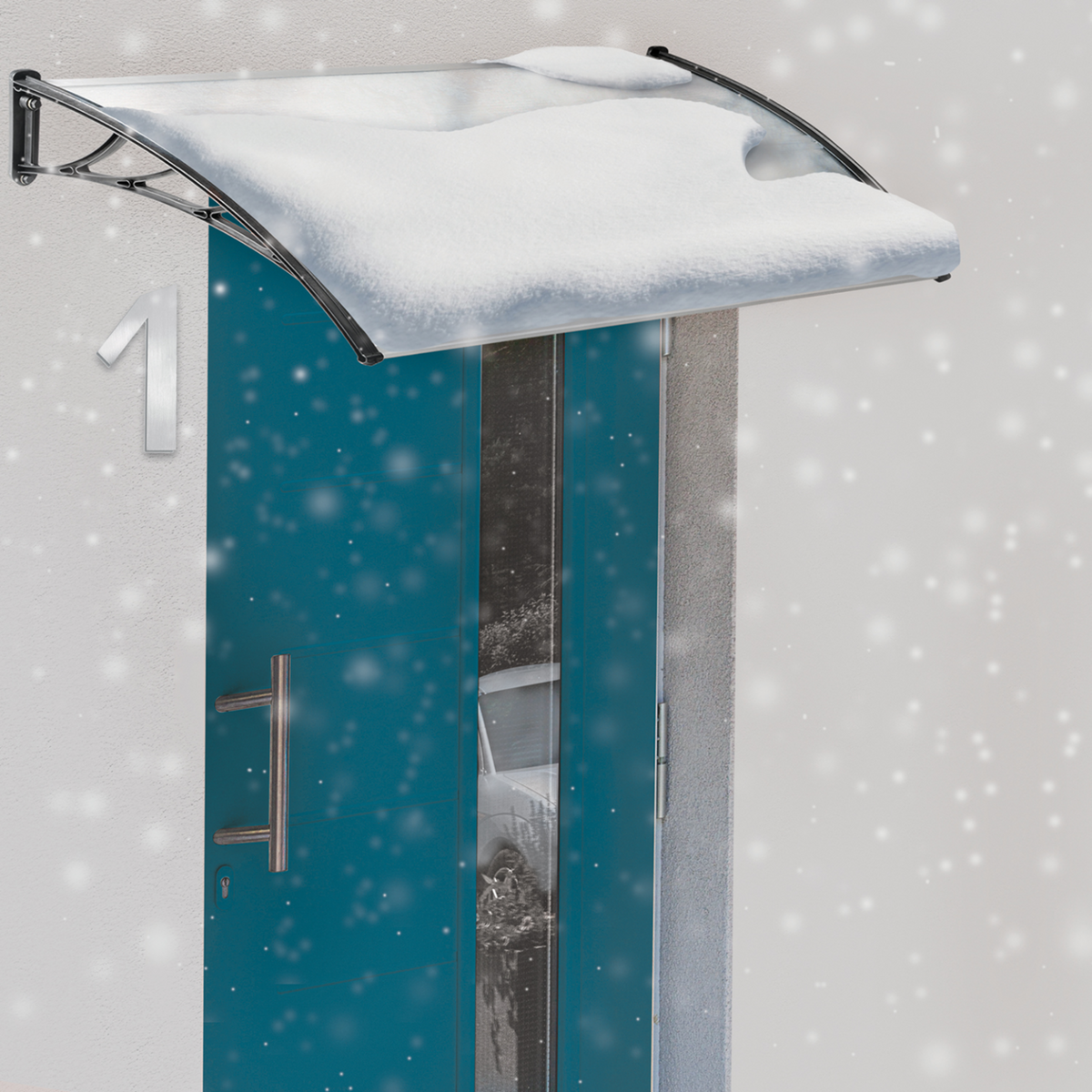 ID MARKET Auvent de porte marquise d'accueil 80 x 120 CM polycarbonate