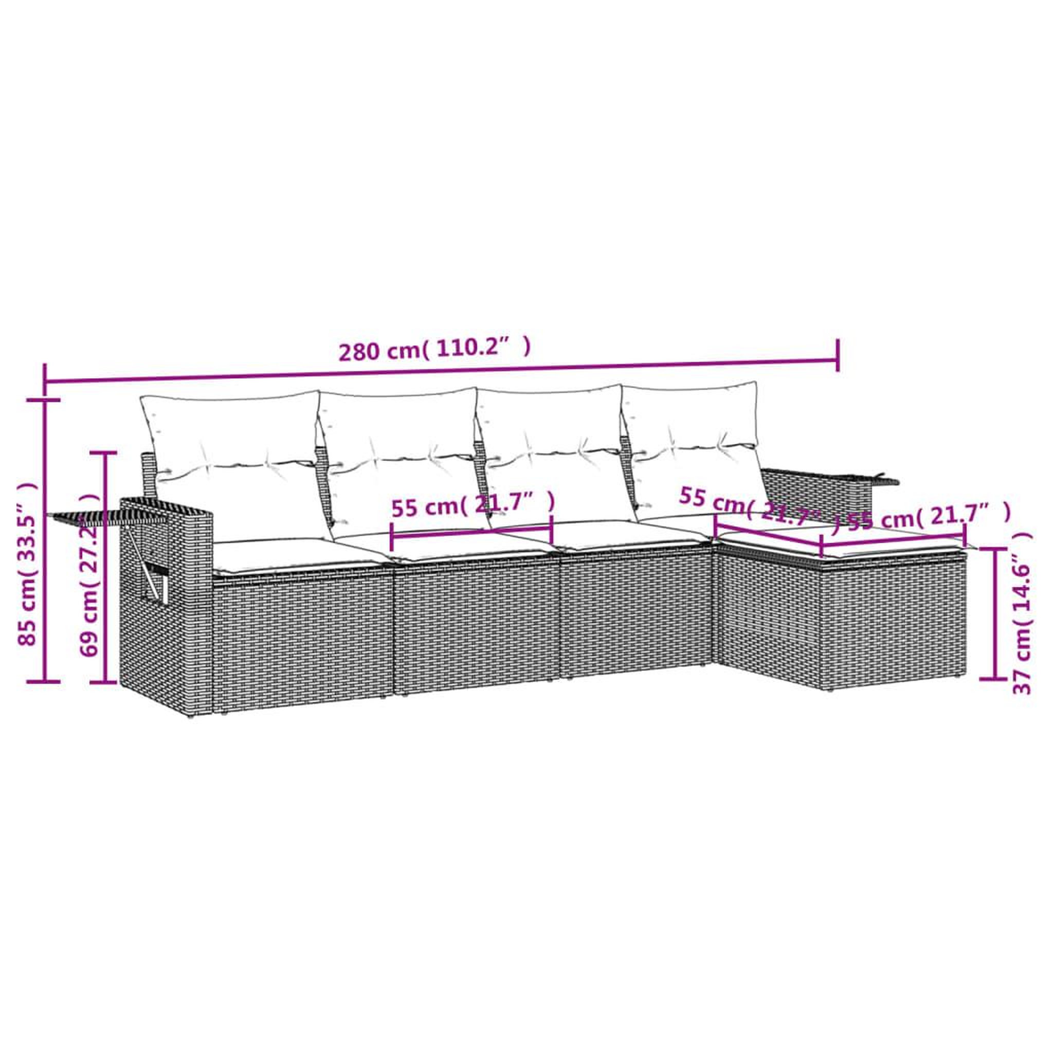 Voir la diapositive 6 : VIDAXL Salon de jardin 5 pcs avec coussins noir resine tressee