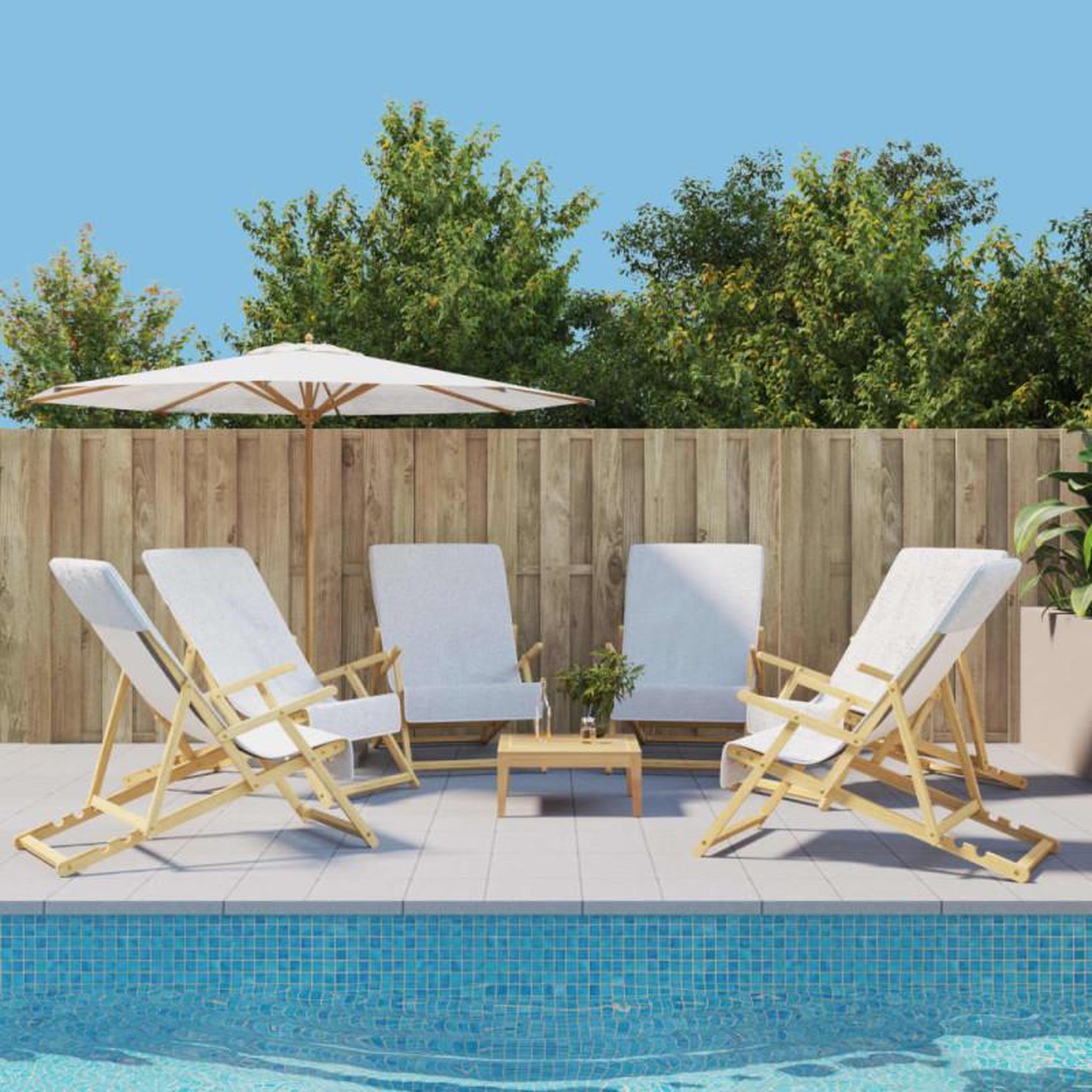 Voir la diapositive 1 : VIDAXL Serviettes de plage 6 pcs blanc 60x135 cm tissu 400 GSM
