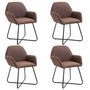 Voir la diapositive 1 : VIDAXL Chaises a manger lot de 4 marron tissu
