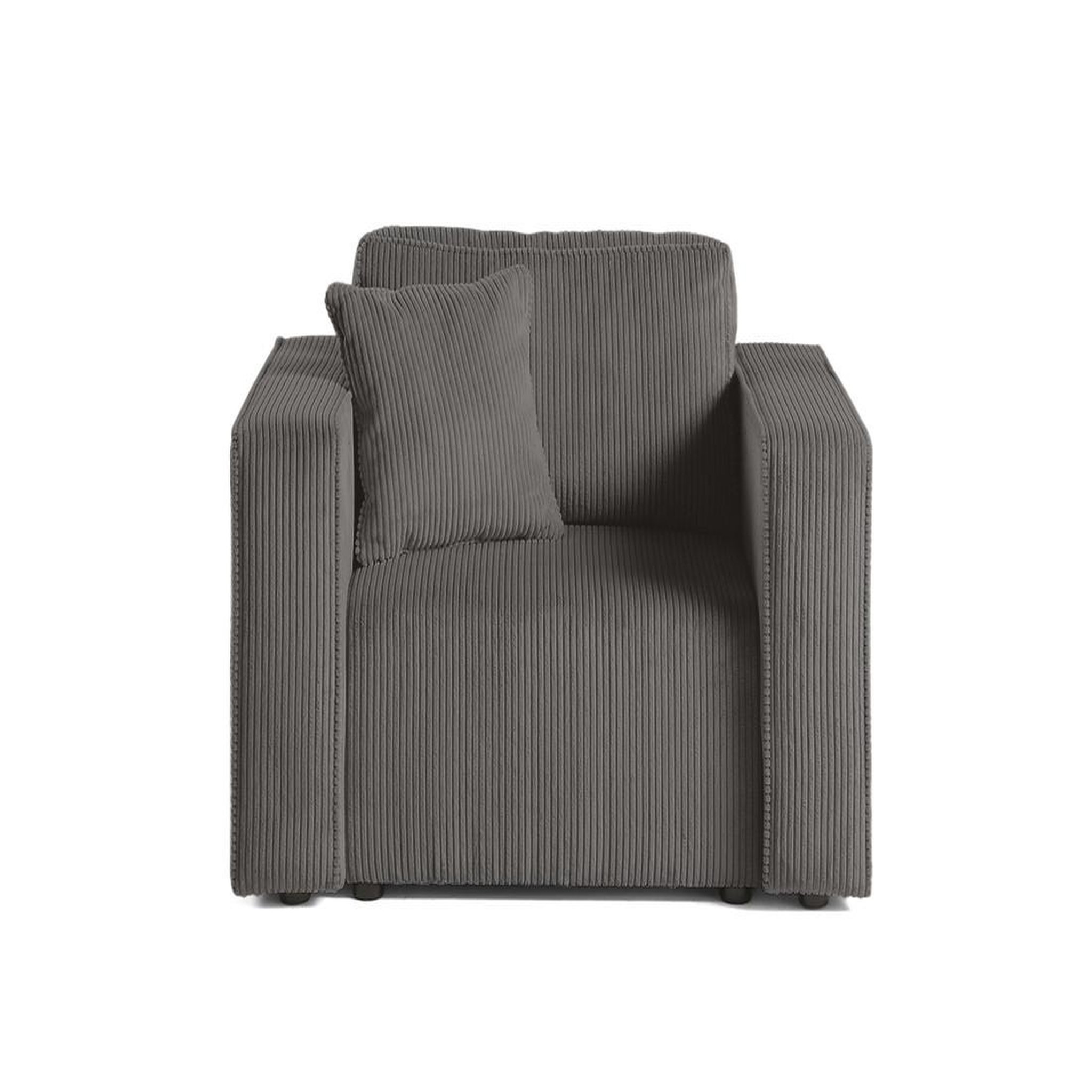 Voir la diapositive 6 : BEST MOBILIER Topaze - fauteuil - en velours côtelé