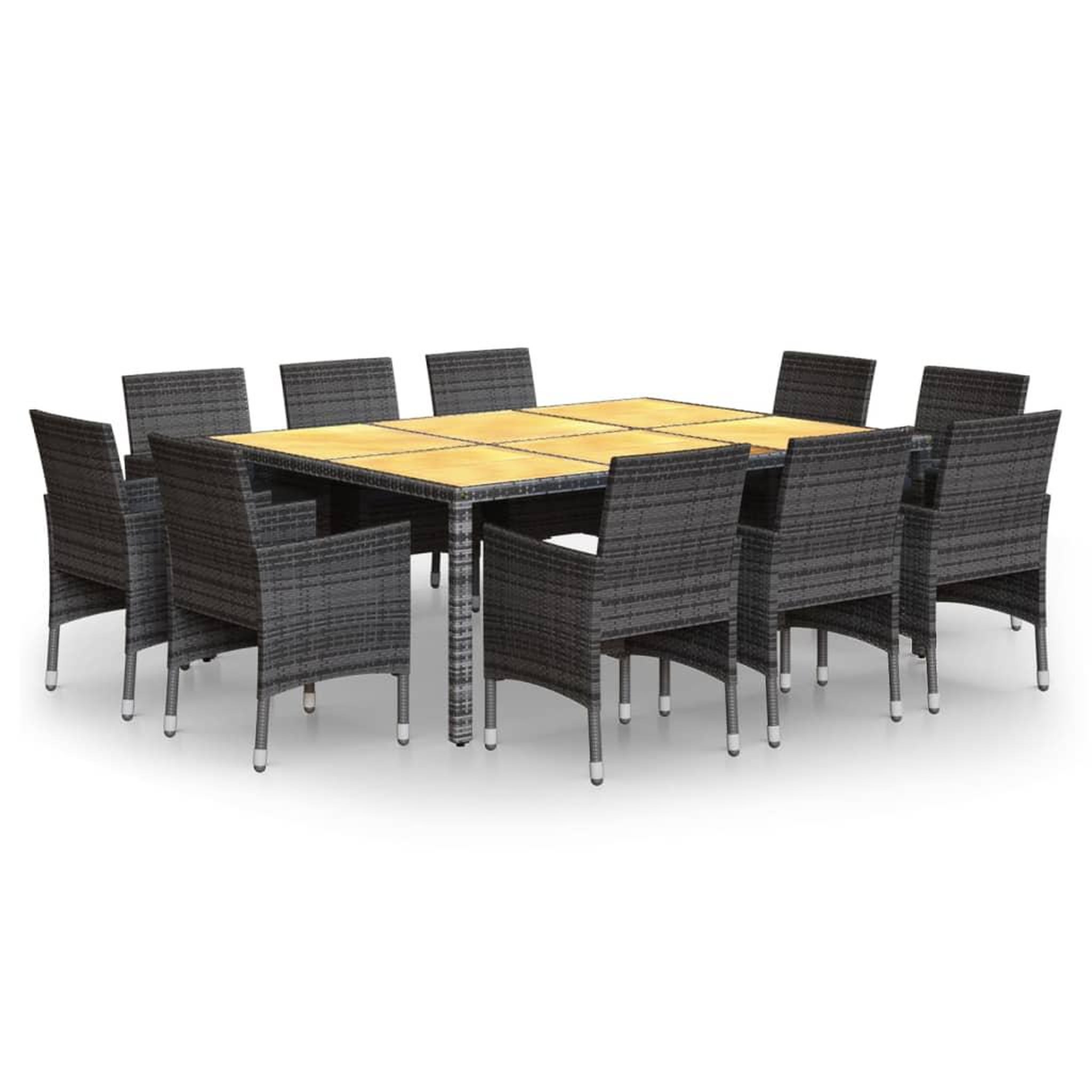 Voir la diapositive 2 : VIDAXL Ensemble a manger de jardin 11 pcs resine tressee gris