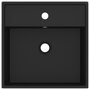 VIDAXL Lavabo carre de luxe a trop-plein Noir mat 41x41 cm Ceramique