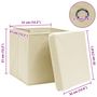 Voir la diapositive 6 : VIDAXL Boîtes de rangement a couvercles 4 pcs Creme 32x32x32 cm Tissu