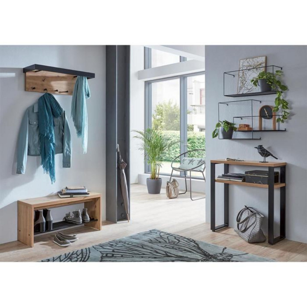 Paris Prix Lot de 3 Étagères Murales Déco  Chiba  55cm Noir