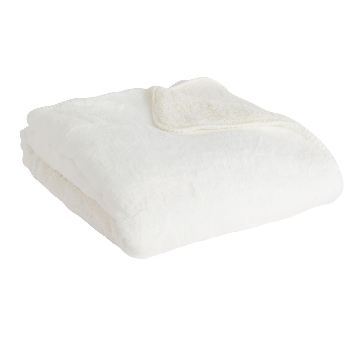 ACTUEL Plaid uni bi-matière en polyester 300g/m² RABBIT