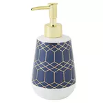 GUY LEVASSEUR Distributeur de savon en céramique à motifs GOTAM. Coloris disponibles : Noir, Bleu