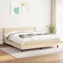 VIDAXL Sommier a lattes de lit avec matelas Creme 180x200 cm Tissu
