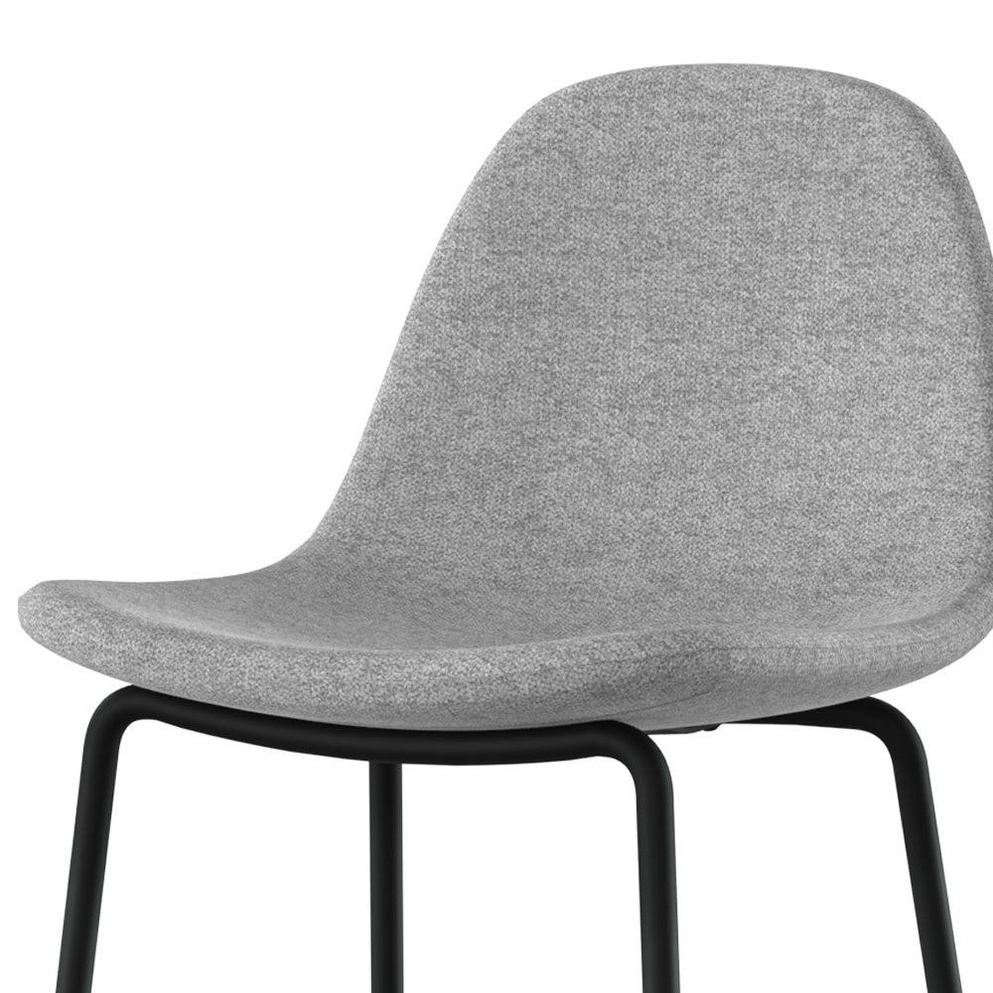 Voir la diapositive 6 : MAISON PAVANE Lot de 2 chaises pour îlot central en tissu gris clair 65,5 cm-henrik