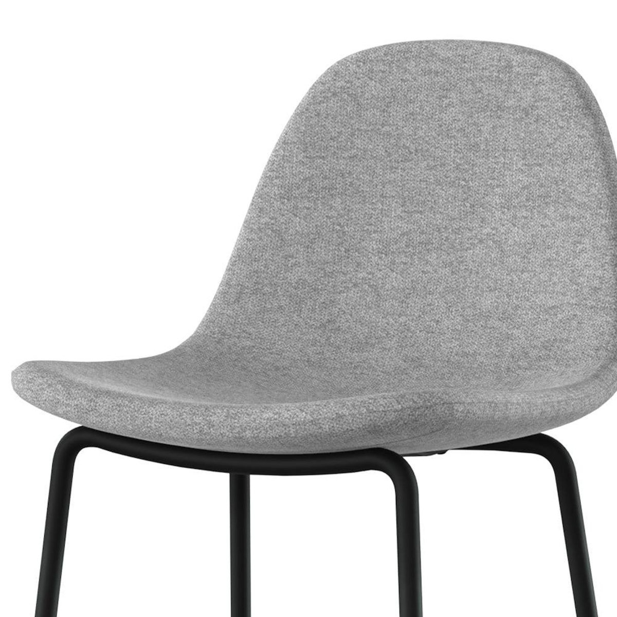 Rendez vous déco Lot de 2 chaises pour îlot central en tissu gris clair 65,5 cm-Henrik