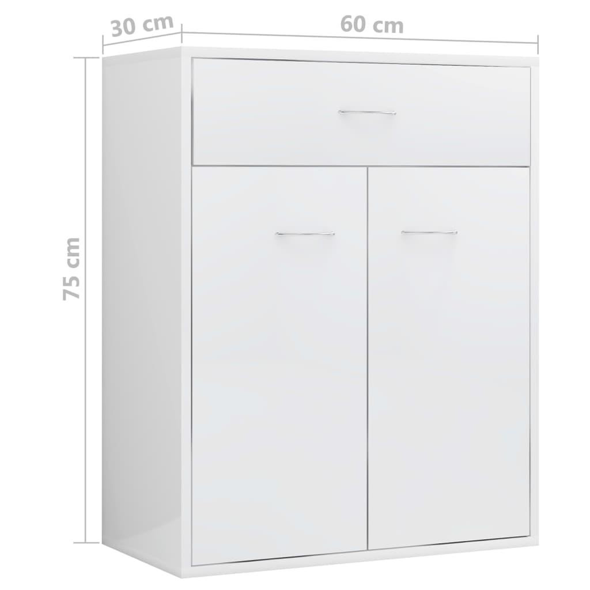Voir la diapositive 6 : VIDAXL Buffet Blanc brillant 60x30x75 cm Bois d'ingenierie