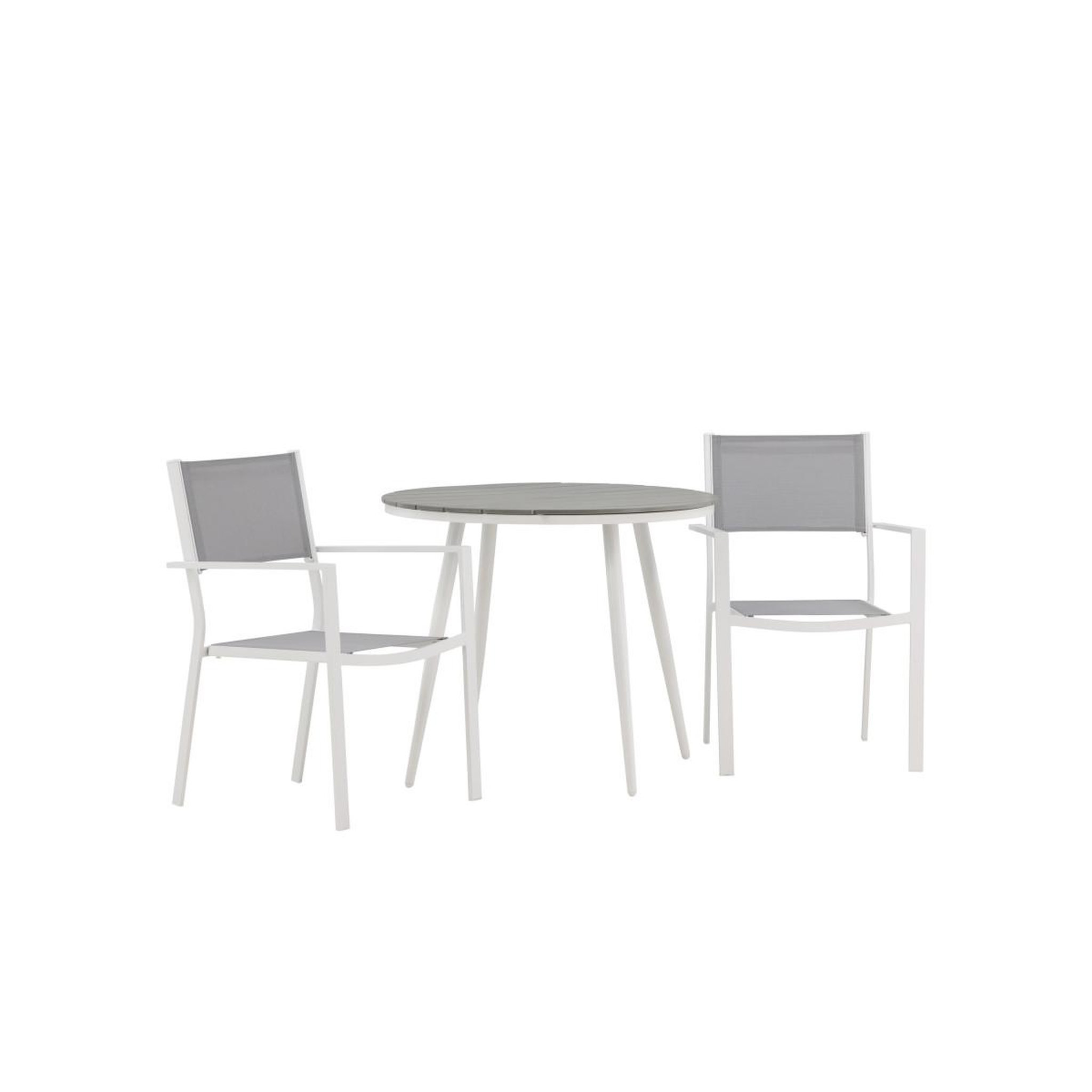 Voir la diapositive 4 : Paris Prix Ensemble table de jardin & 2 chaises  break & copacabana  90cm gris