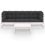 Voir la diapositive 2 : VIDAXL Salon de jardin 4 pcs avec coussins Bois de pin massif