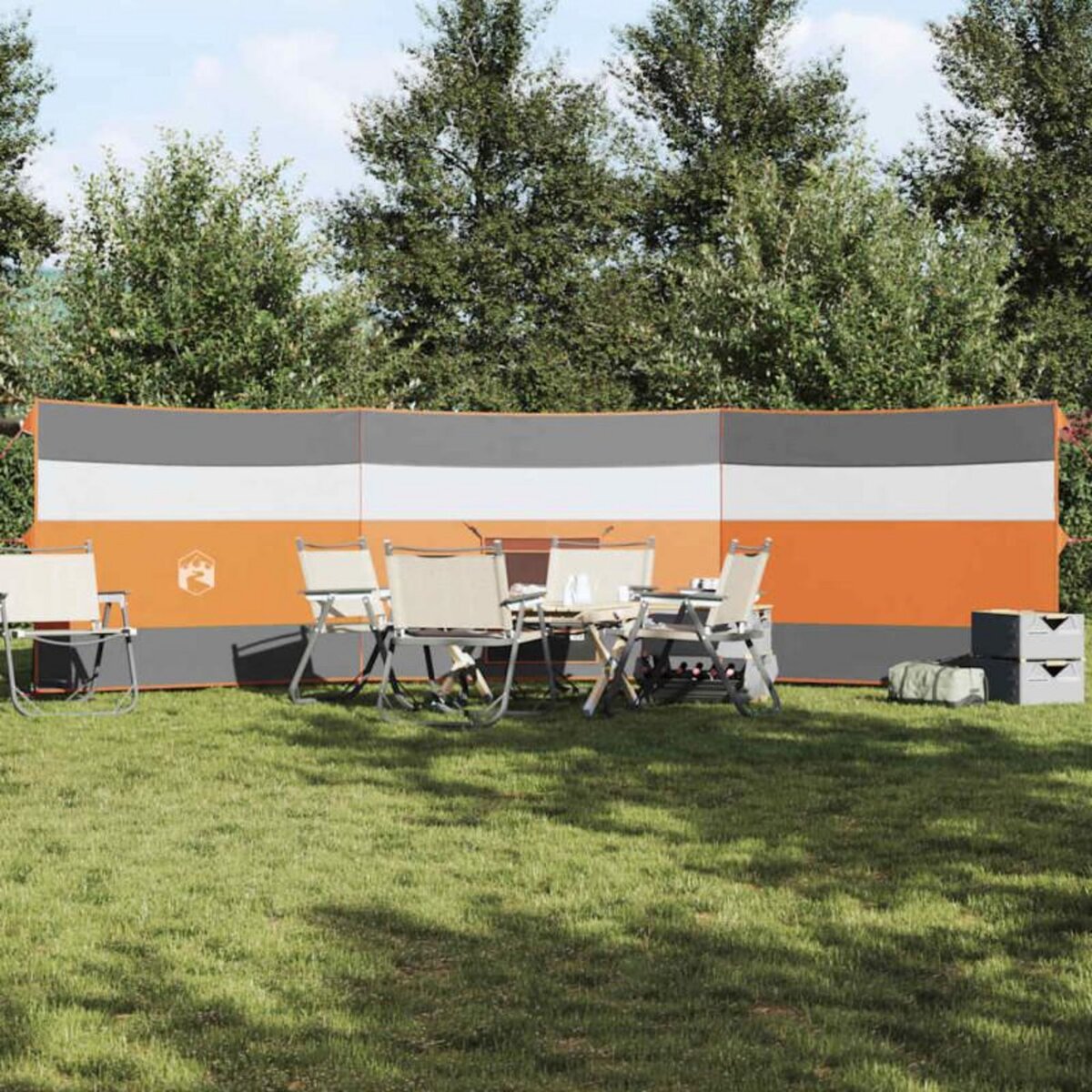 VIDAXL Brise vent de camping gris et orange 508x130 cm imperméable