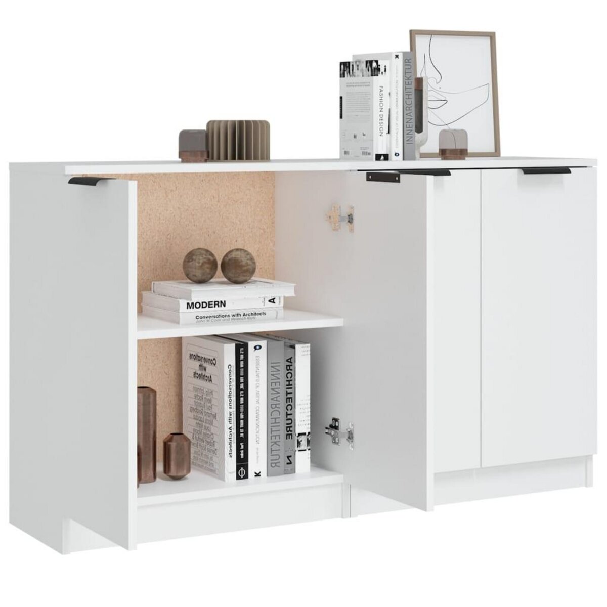 VIDAXL Buffets 2 pcs blanc 60x30x70 cm Bois d'ingenierie