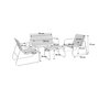 Voir la diapositive 4 : SWEEEK Salon de jardin NOTO acier, 4 places, un canapé, une table, deux fauteuils textilene