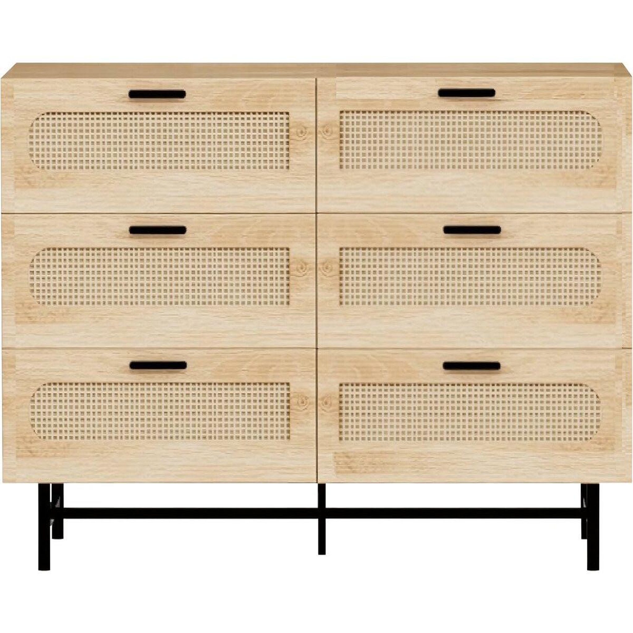 Habitat et Jardin Commode en bois et cannage  harrison  - 120 x 40 x 75 cm - beige