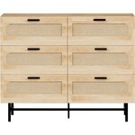 Habitat et Jardin Commode en bois et cannage  Harrison  - 120 x 40 x 75 cm - Beige