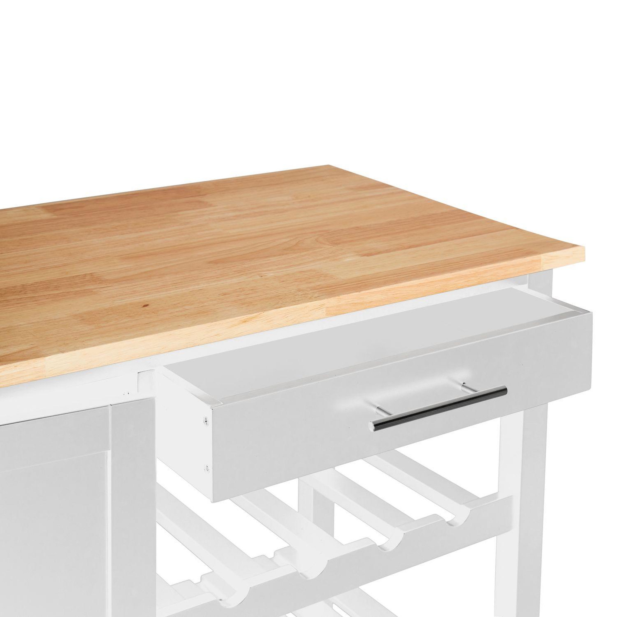 Voir la diapositive 3 : ATMOSPHERA Desserte de cuisine Claude - 100 x H. 87,5 cm - Blanc
