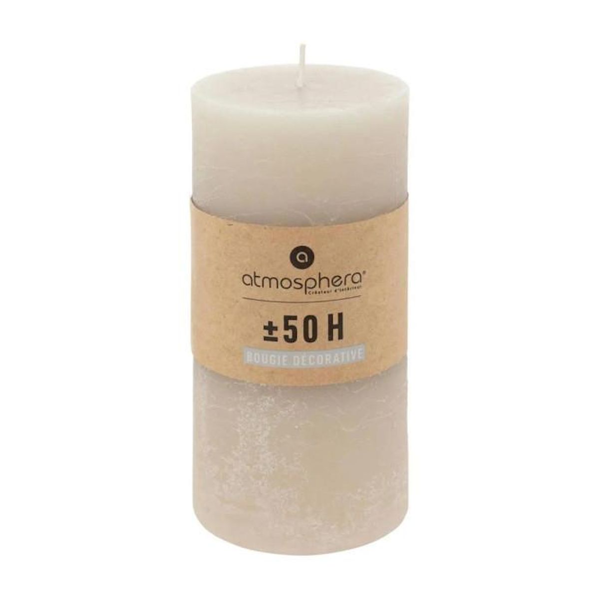 COMPTOIR DE LA BOUGIE Bougie Cylindrique  Rustic  14cm Taupe