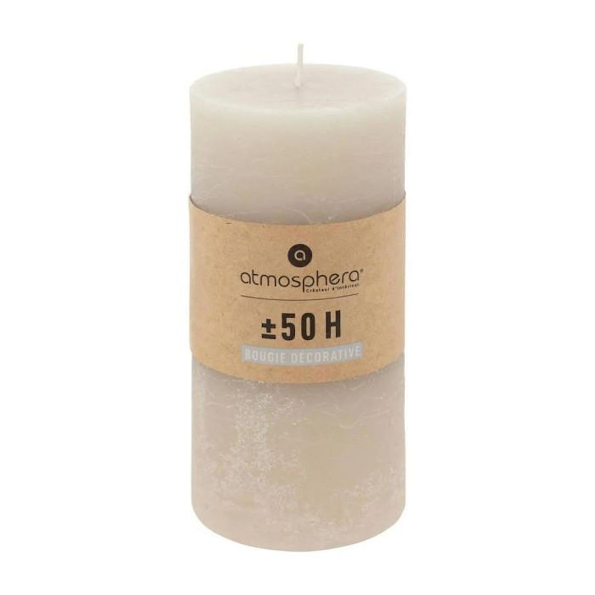 COMPTOIR DE LA BOUGIE Bougie Cylindrique  Rustic  14cm Taupe