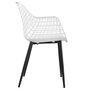 IDIMEX Lot de 4 chaises LUCIA pour salle à manger ou cuisine au design retro avec accoudoirs, coque en plastique blanc et 4 pieds en métal