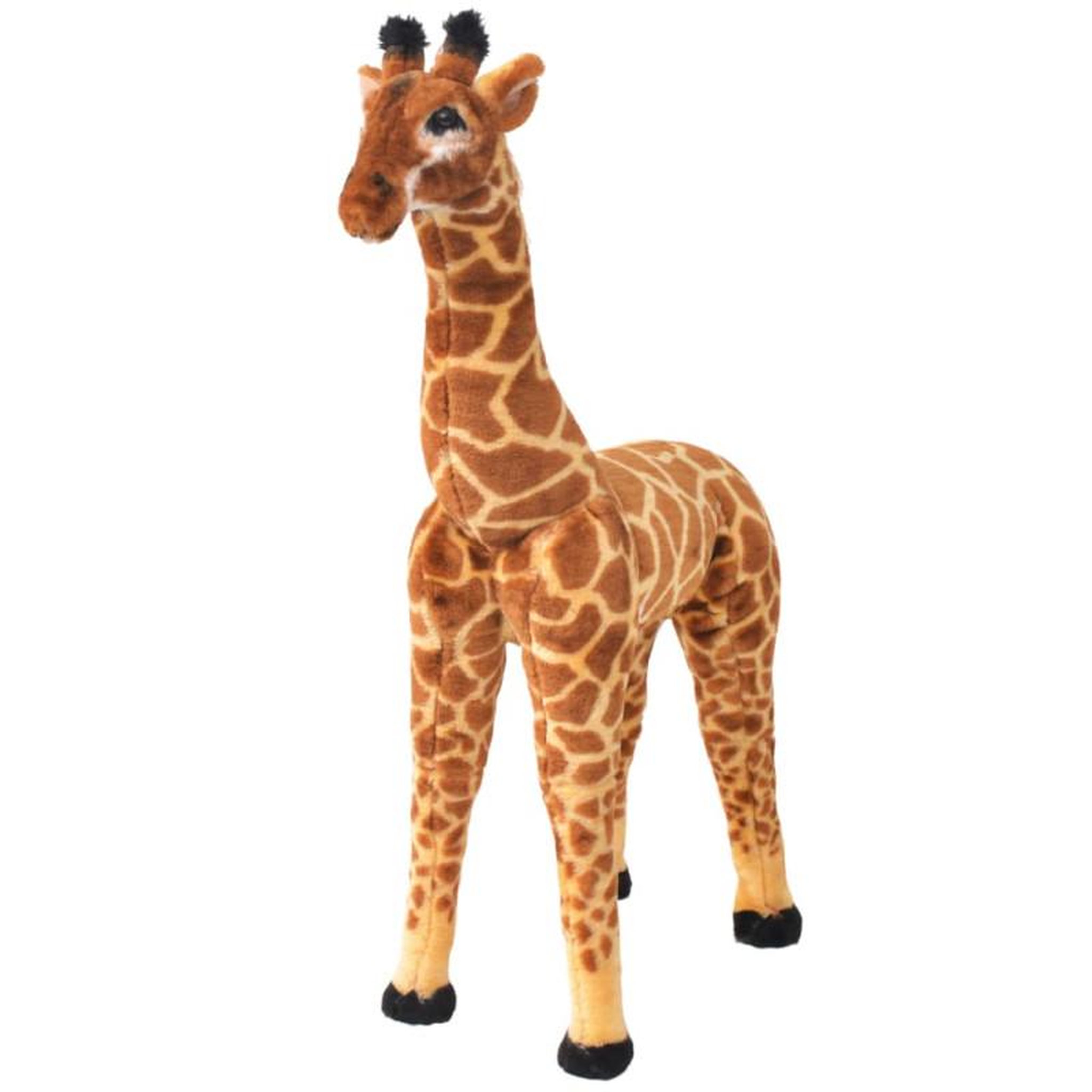Voir la diapositive 1 : VIDAXL Jouet en peluche Girafe Marron et jaune XXL