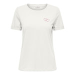JACQUELINE DE YONG T-shirt Ecru/Rose Femme JDY Kitty. Coloris disponibles : Beige