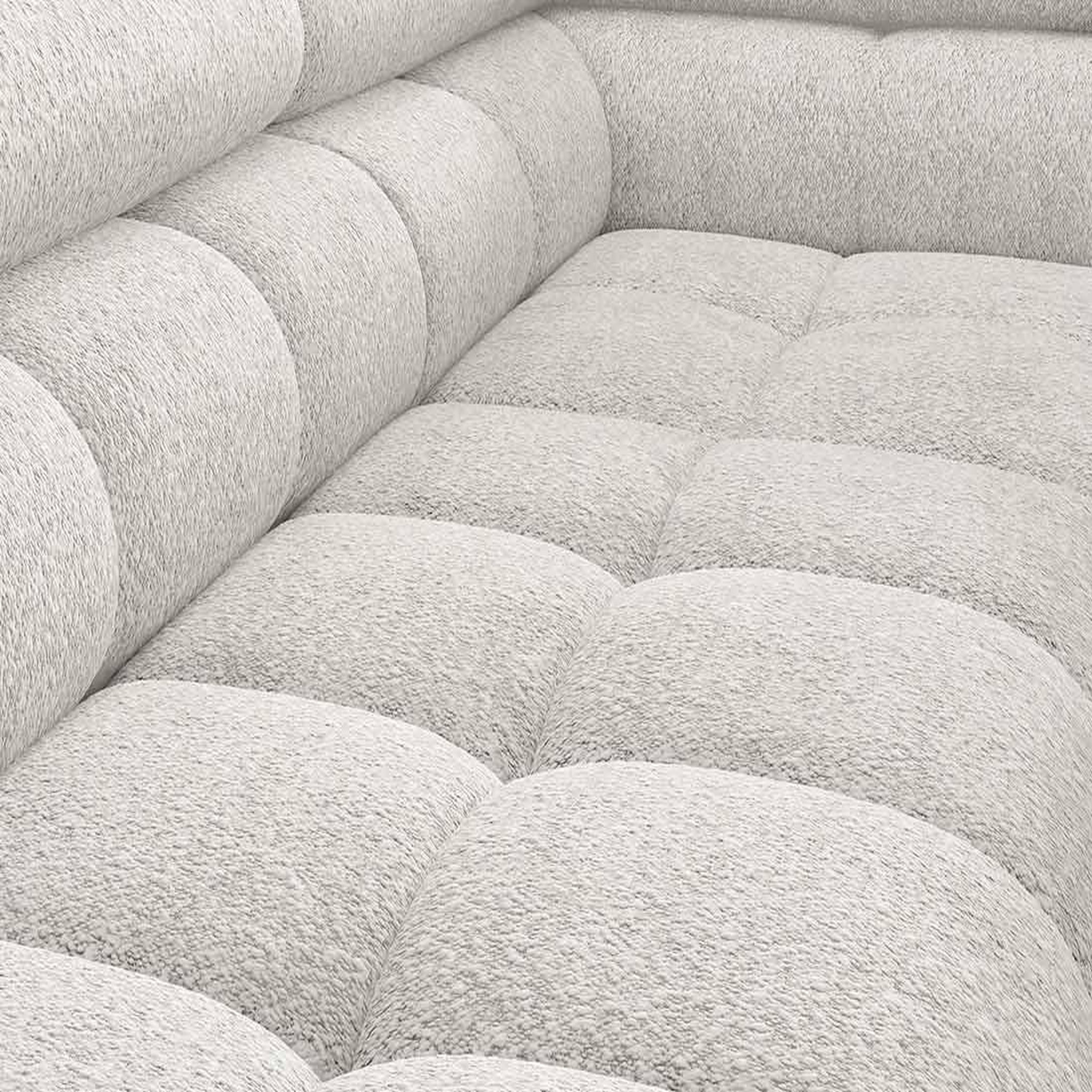 Voir la diapositive 6 : BEST MOBILIER Elisa - canapé d'angle droit 5 places convertible avec coffre et têtières réglables en tissu bouclette