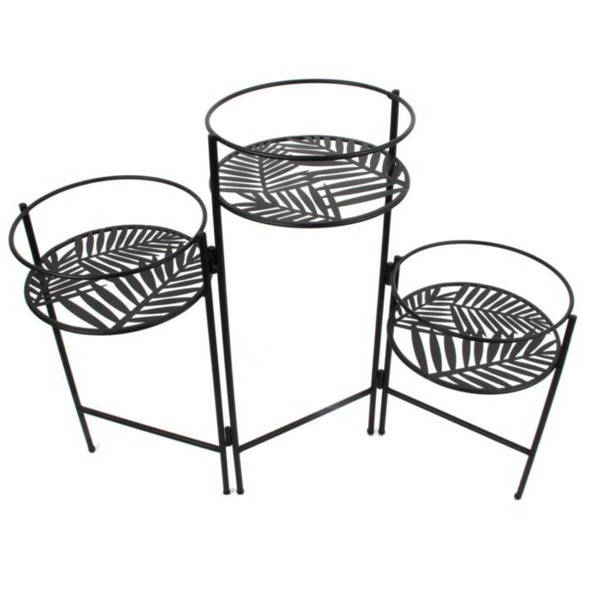 Paris Prix Porte-Plantes 3 Niveaux  Éventail  66cm Noir