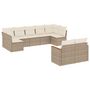 Voir la diapositive 2 : VIDAXL Salon de jardin avec coussins 9 pcs beige resine tressee