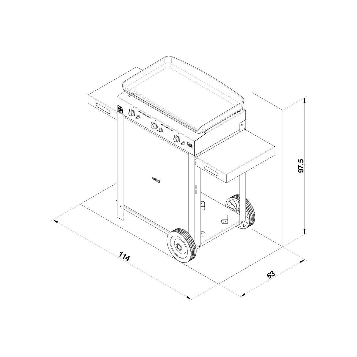 Eno Plancha gaz Combo Initial 65 Inox