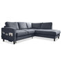 Voir la diapositive 1 : BEST MOBILIER Molly - canapé d'angle droit 5 places convertible en tissu