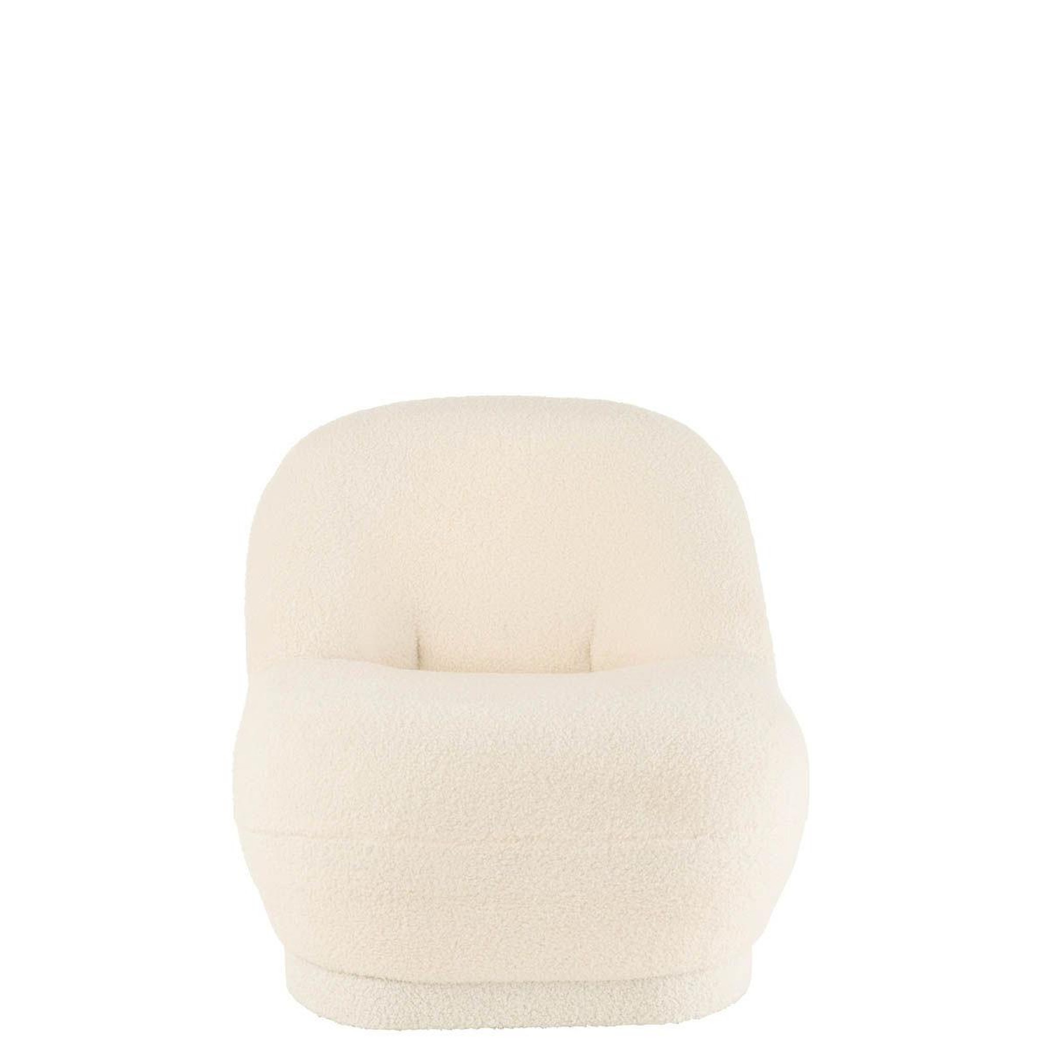 Voir la diapositive 2 : J-LINE Fauteuil Design Bouclette  Teddy  88cm Blanc