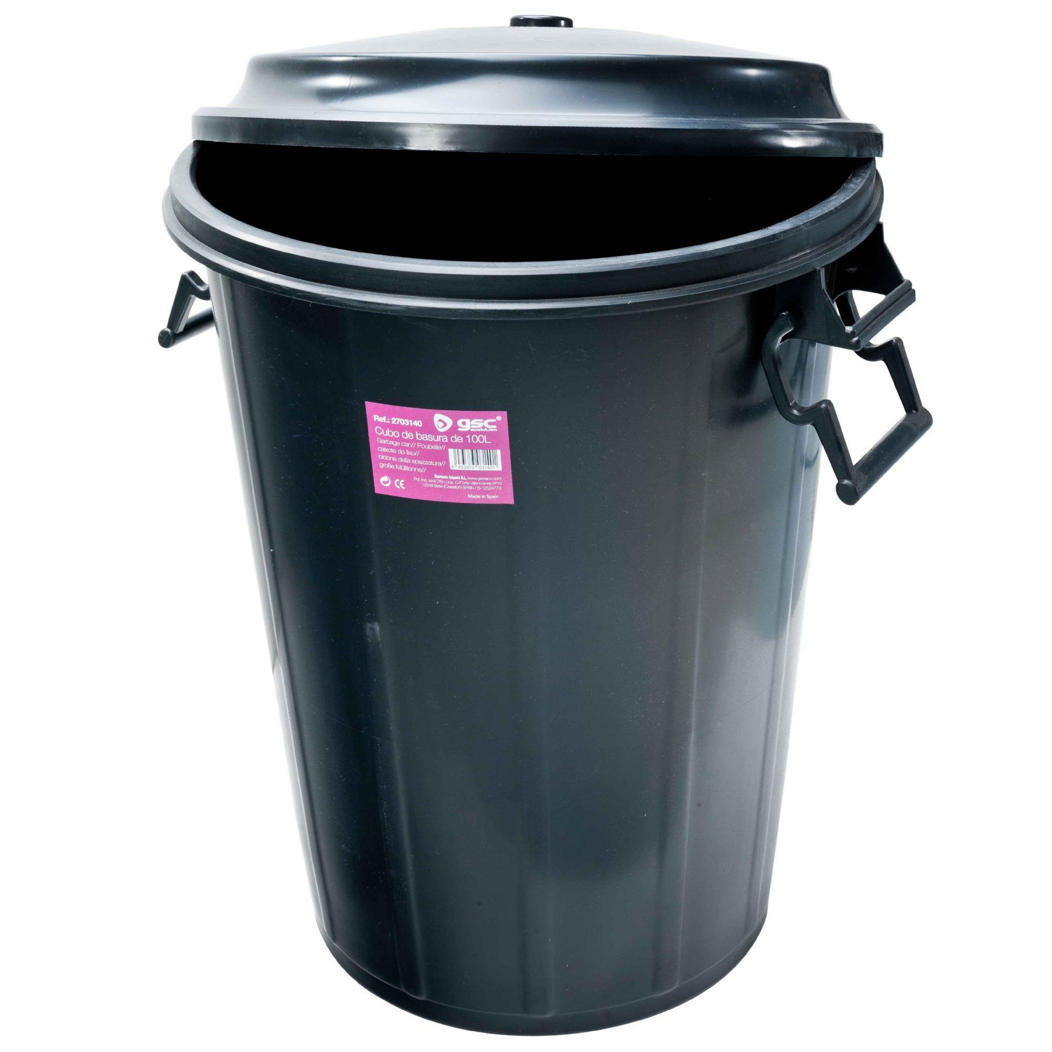 Voir la diapositive 2 : Gsc Poubelle de jardin 100l avec couvercle