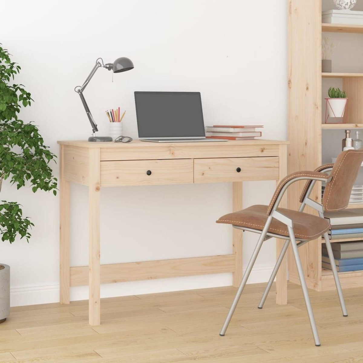 VIDAXL Bureau avec tiroirs 100x50x78 cm Bois massif de pin