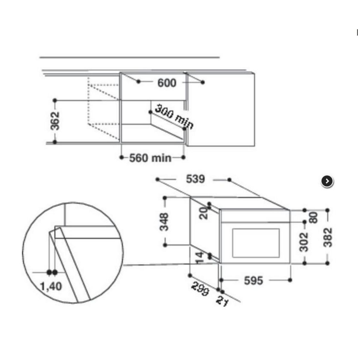 Whirlpool Micro-ondes grill 22l 750w noir - amw439nb